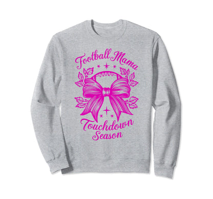 Womens Moms Coquette Bow Football Sweatshirt - Custom Art Print Unisex - T-Shirt, Sweatshirt, Hoodie