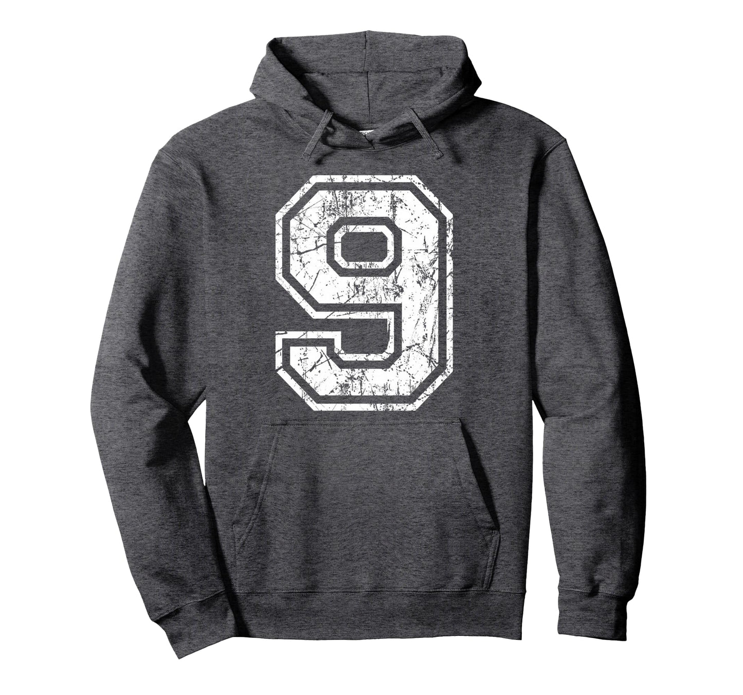 Sports Jersey Grunge Number 9 Fan Team Hoodie - Streetwear Style Unisex - T-Shirt, Sweatshirt, Hoodie