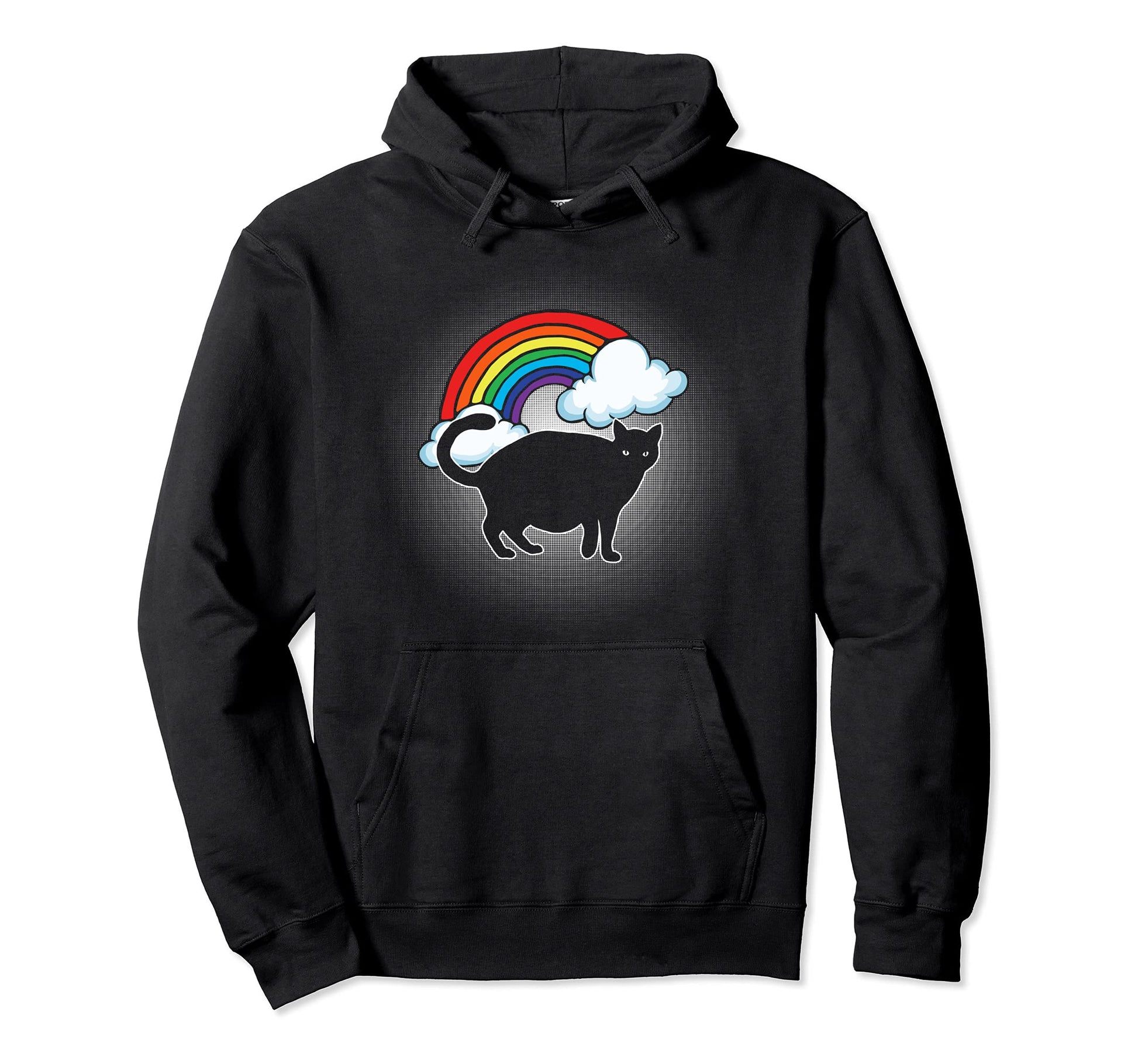 Chonk Cat Fatty Funny 80S Rainbow Hoodie - Novelty Apparel for Adults - T-Shirt, Sweatshirt, Hoodie