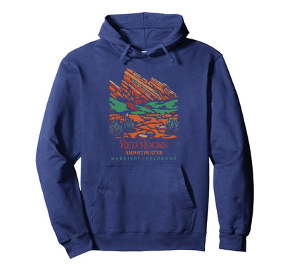 Red Rocks Amphitheater Morrison Colorado Art Hoodie - Trendy Graphic Unisex - T-Shirt, Sweatshirt, Hoodie