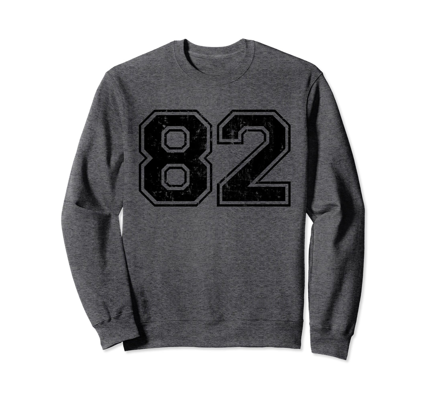Number 82 Varsity Distressed Sport Sweatshirt - Streetwear Style Men Women - T-Shirt, Sweatshirt, Hoodie