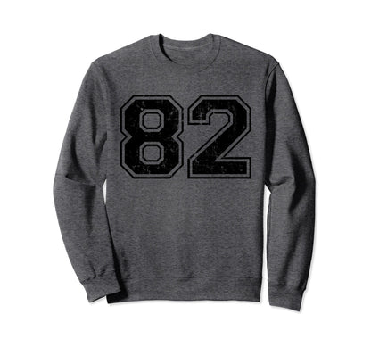 Number 82 Varsity Distressed Sport Sweatshirt - Streetwear Style Men Women - T-Shirt, Sweatshirt, Hoodie