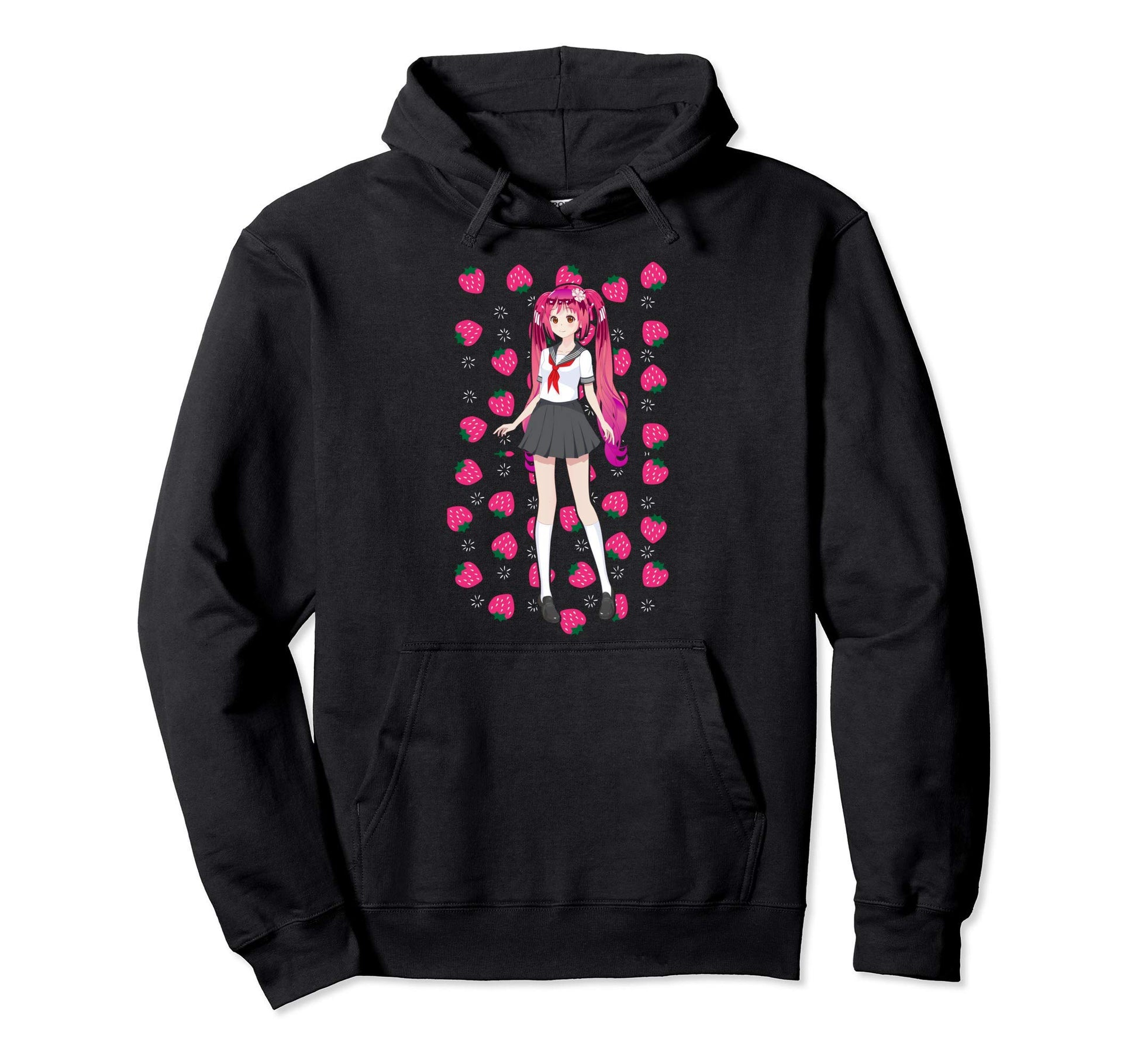 Strawberry Kawaii Japanese Otaku Hoodie - Fun Novelty Design for Adults - T-Shirt, Sweatshirt, Hoodie