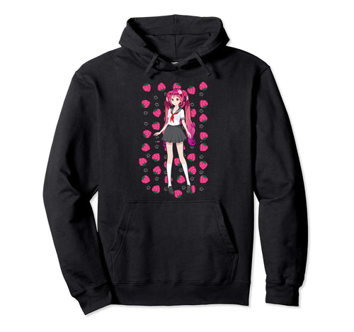 Strawberry Kawaii Japanese Otaku Hoodie - Fun Novelty Design for Adults - T-Shirt, Sweatshirt, Hoodie