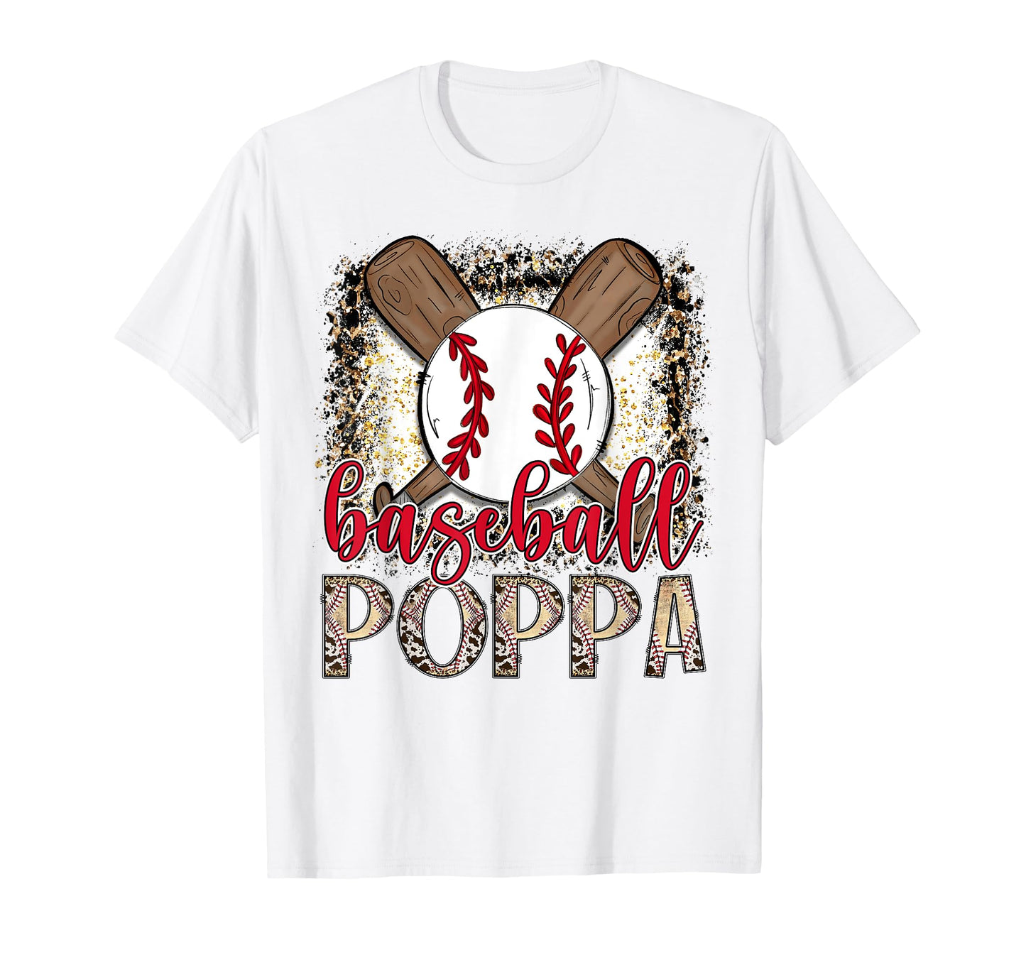 Baseball Poppa Leopard Proud Ball Poppa T-Shirt - Unique Graphic Men Women - T-Shirt, Sweatshirt, Hoodie