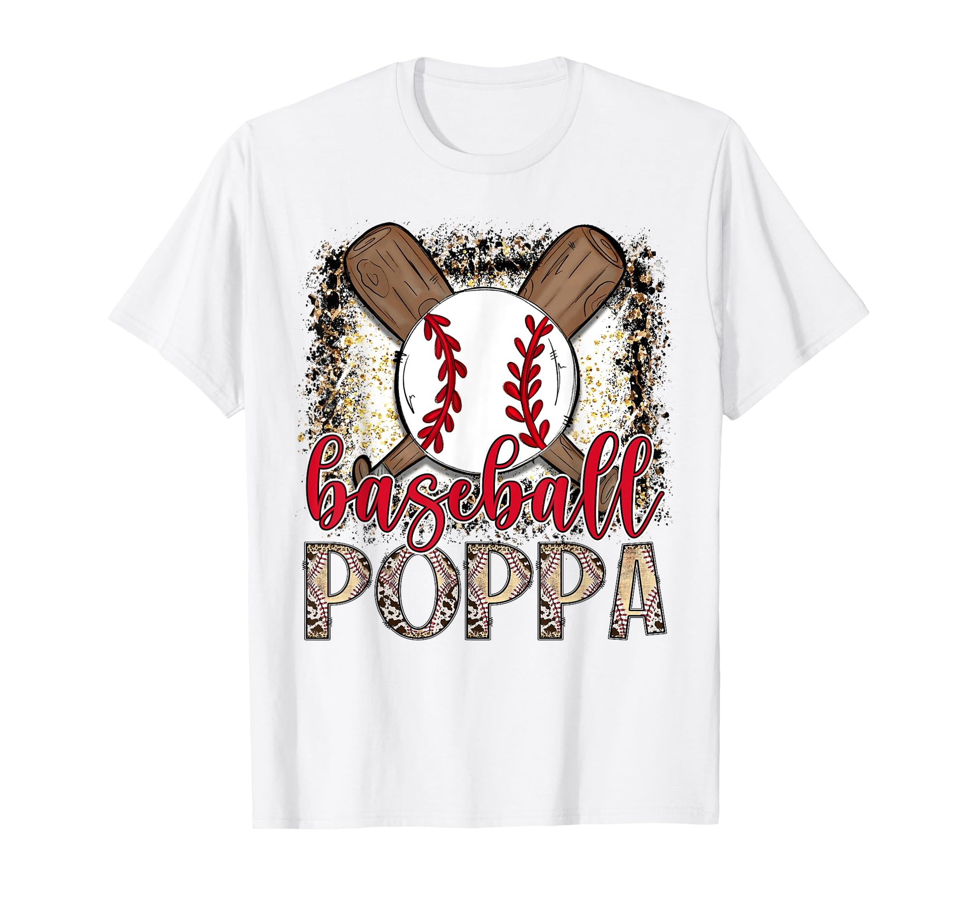 Baseball Poppa Leopard Proud Ball Poppa T-Shirt - Unique Graphic Men Women - T-Shirt, Sweatshirt, Hoodie