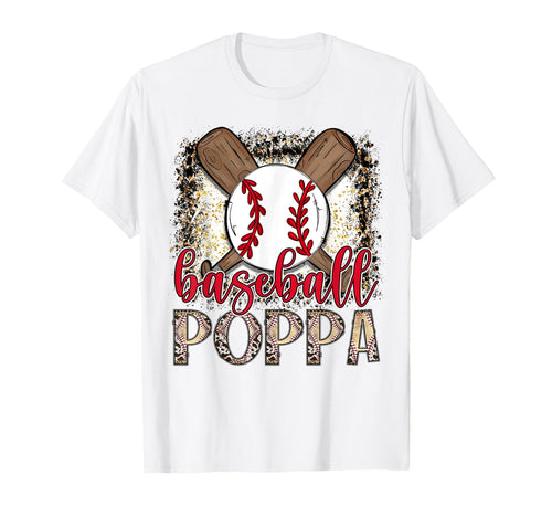 Baseball Poppa Leopard Proud Ball Poppa T-Shirt - Unique Graphic Men Women - T-Shirt, Sweatshirt, Hoodie