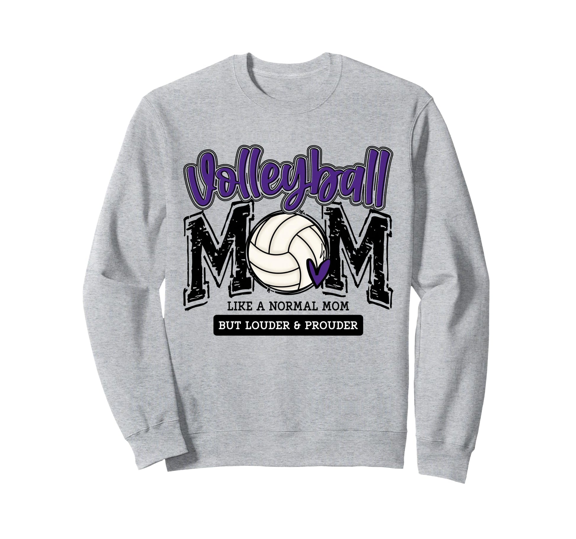 Volleyball Mom Purple Game Day Sweatshirt - Minimalist Print for Adults - T-Shirt, Sweatshirt, Hoodie