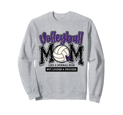 Volleyball Mom Purple Game Day Sweatshirt - Minimalist Print for Adults - T-Shirt, Sweatshirt, Hoodie