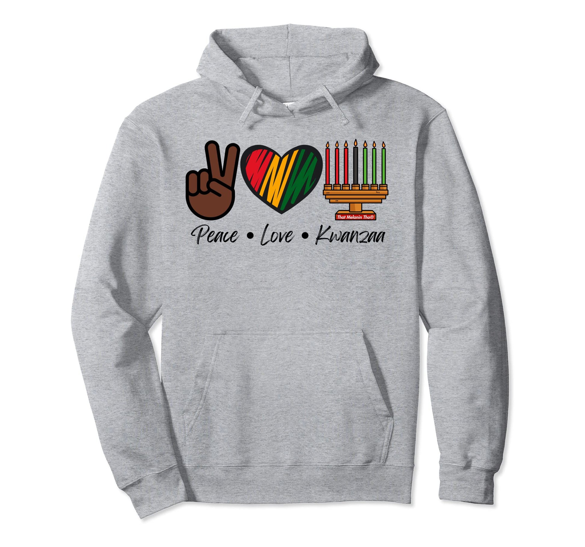 Peace Love Kwanzaa Black Owned Business Hoodie - Novelty Apparel Unisex - T-Shirt, Sweatshirt, Hoodie