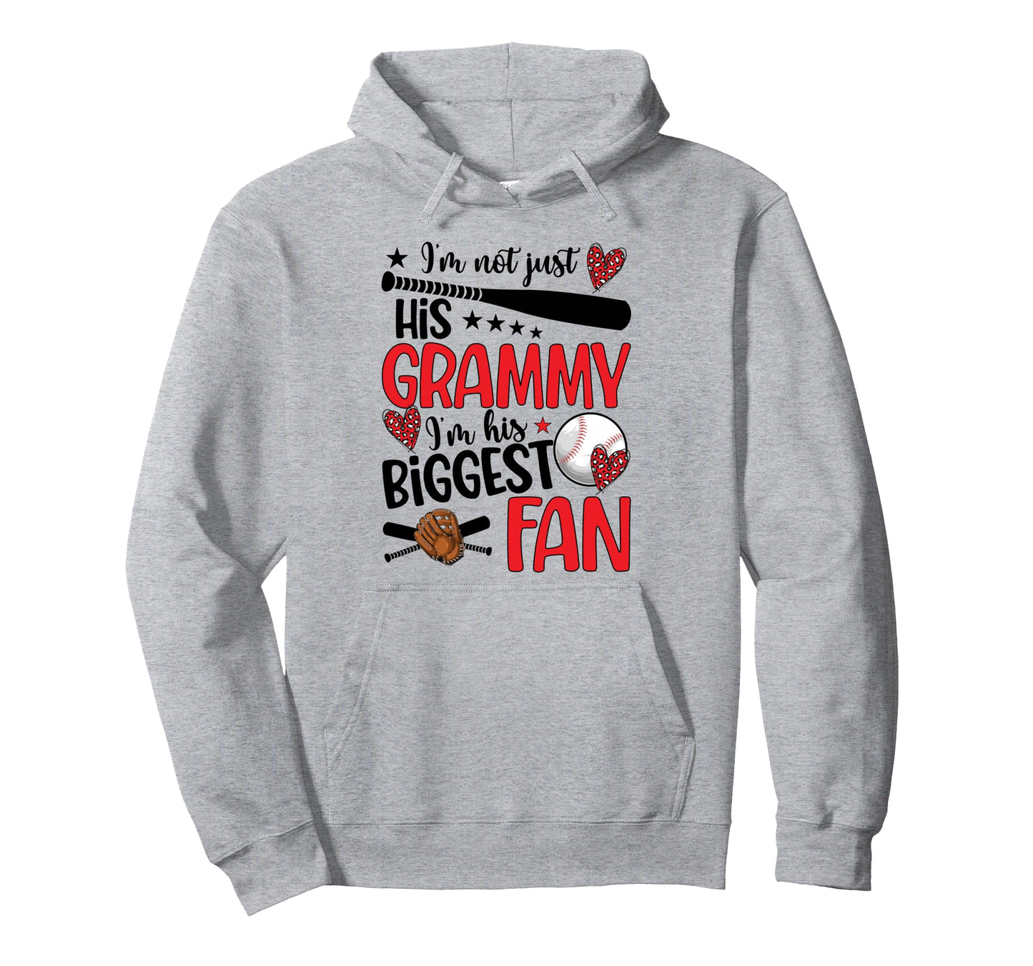 His Biggest Fan Baseball Grammy Baseball Hoodie - Trendy Graphic Men Women - T-Shirt, Sweatshirt, Hoodie
