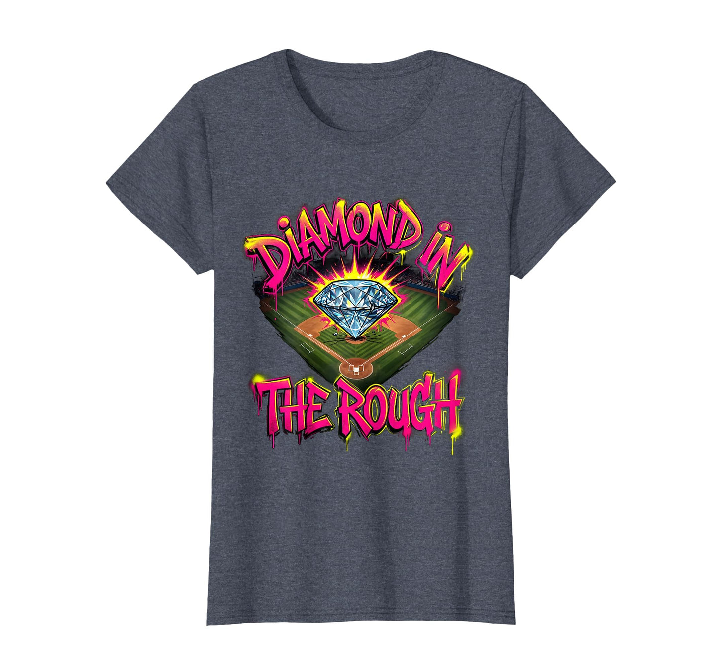Diamond Rough Womens Baseball T-Shirt - Casual Everyday Wear Unisex - T-Shirt, Sweatshirt, Hoodie