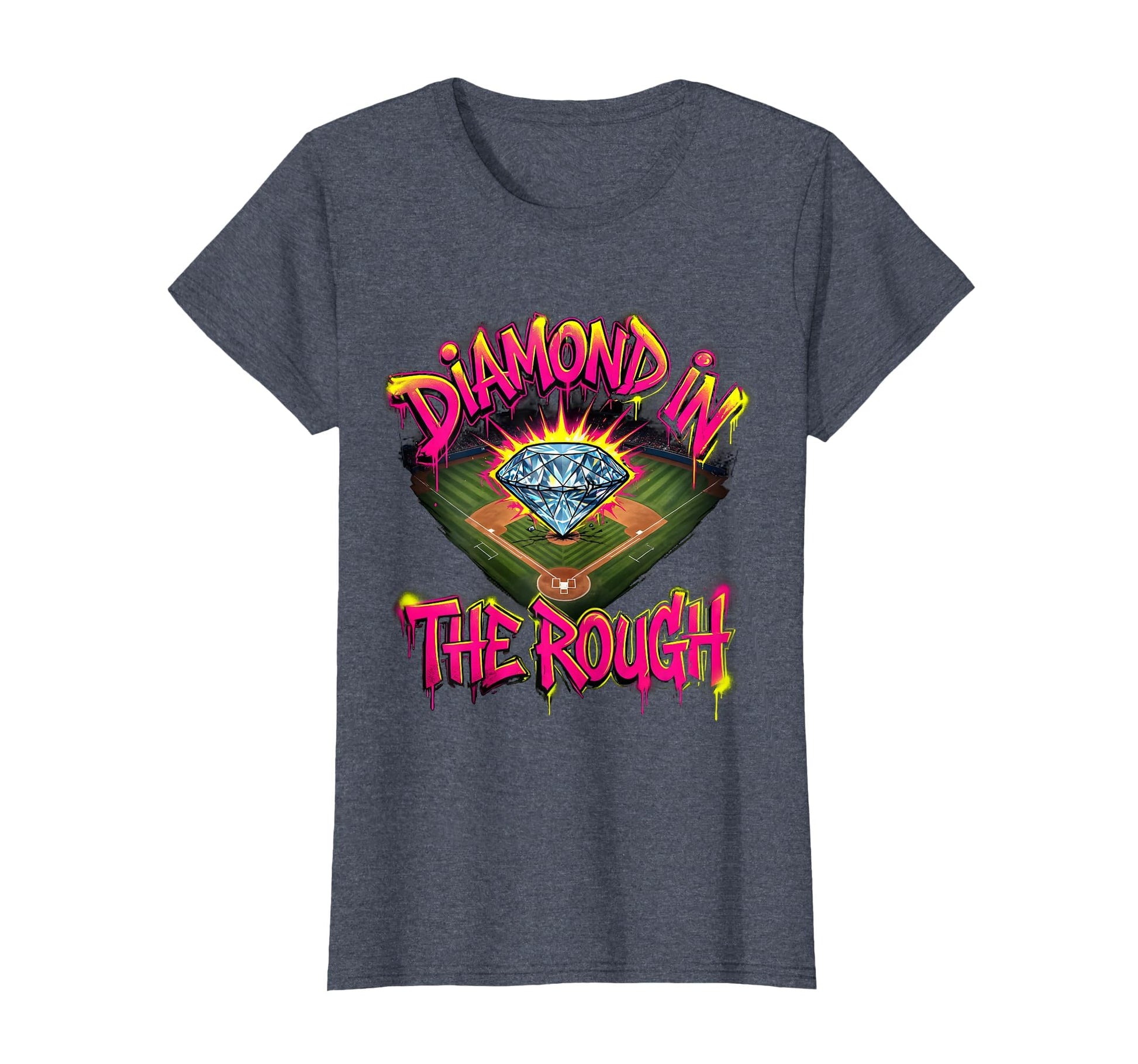 Diamond Rough Womens Baseball T-Shirt - Casual Everyday Wear Unisex - T-Shirt, Sweatshirt, Hoodie