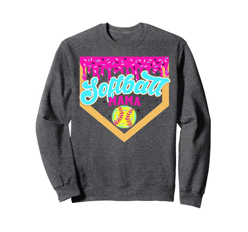 Softball Mama Drip Ice Cream Sweatshirt - Aesthetic Graphic Men Women - T-Shirt, Sweatshirt, Hoodie