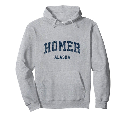 Homer Alaska Ak Varsity Sports Navy Hoodie - Casual Everyday Wear Unisex - T-Shirt, Sweatshirt, Hoodie
