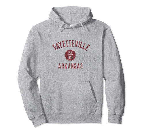 Fayetteville Arkansas Varsity Distressed Hoodie - Custom Art Print Unisex - T-Shirt, Sweatshirt, Hoodie
