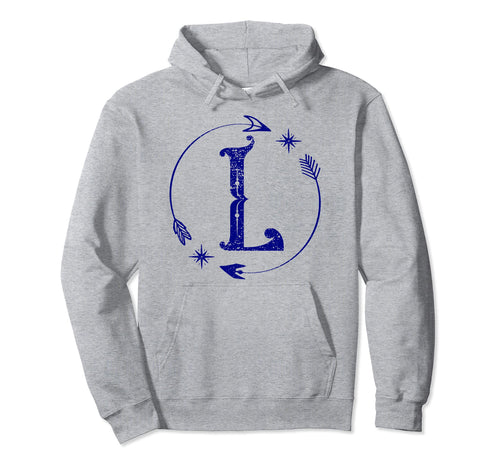 Initial L Monogram Boho Name Letter L Hoodie - Custom Art Print Men Women - T-Shirt, Sweatshirt, Hoodie