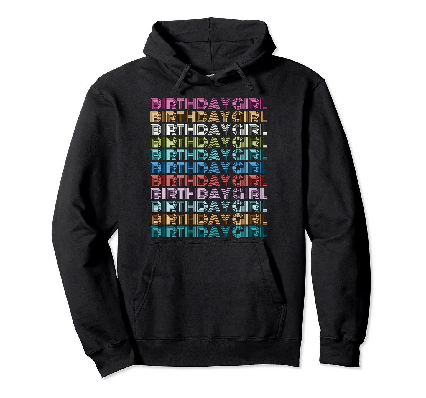 Fun Birthday Rainbow Celebration Party Hoodie - Minimalist Print Men Women - T-Shirt, Sweatshirt, Hoodie