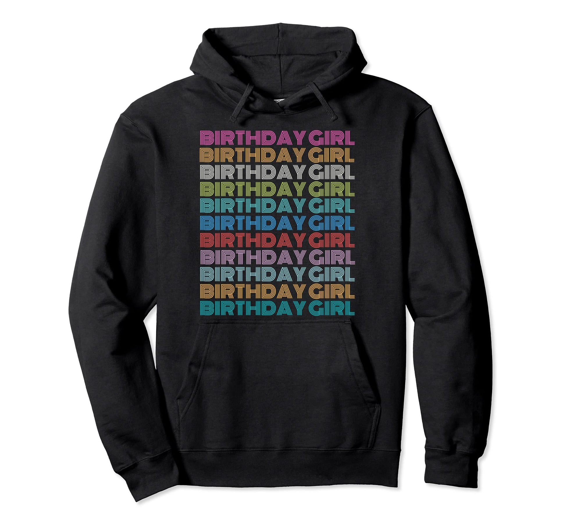 Fun Birthday Rainbow Celebration Party Hoodie - Minimalist Print Men Women - T-Shirt, Sweatshirt, Hoodie