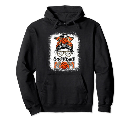 Basketball Mom Game Day Messy Bun Hoodie - Novelty Apparel Men Women - T-Shirt, Sweatshirt, Hoodie