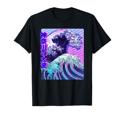 Great Wave Off Kanagawa Vaporwave T-Shirt - Casual Everyday Wear Men Women - T-Shirt, Sweatshirt, Hoodie