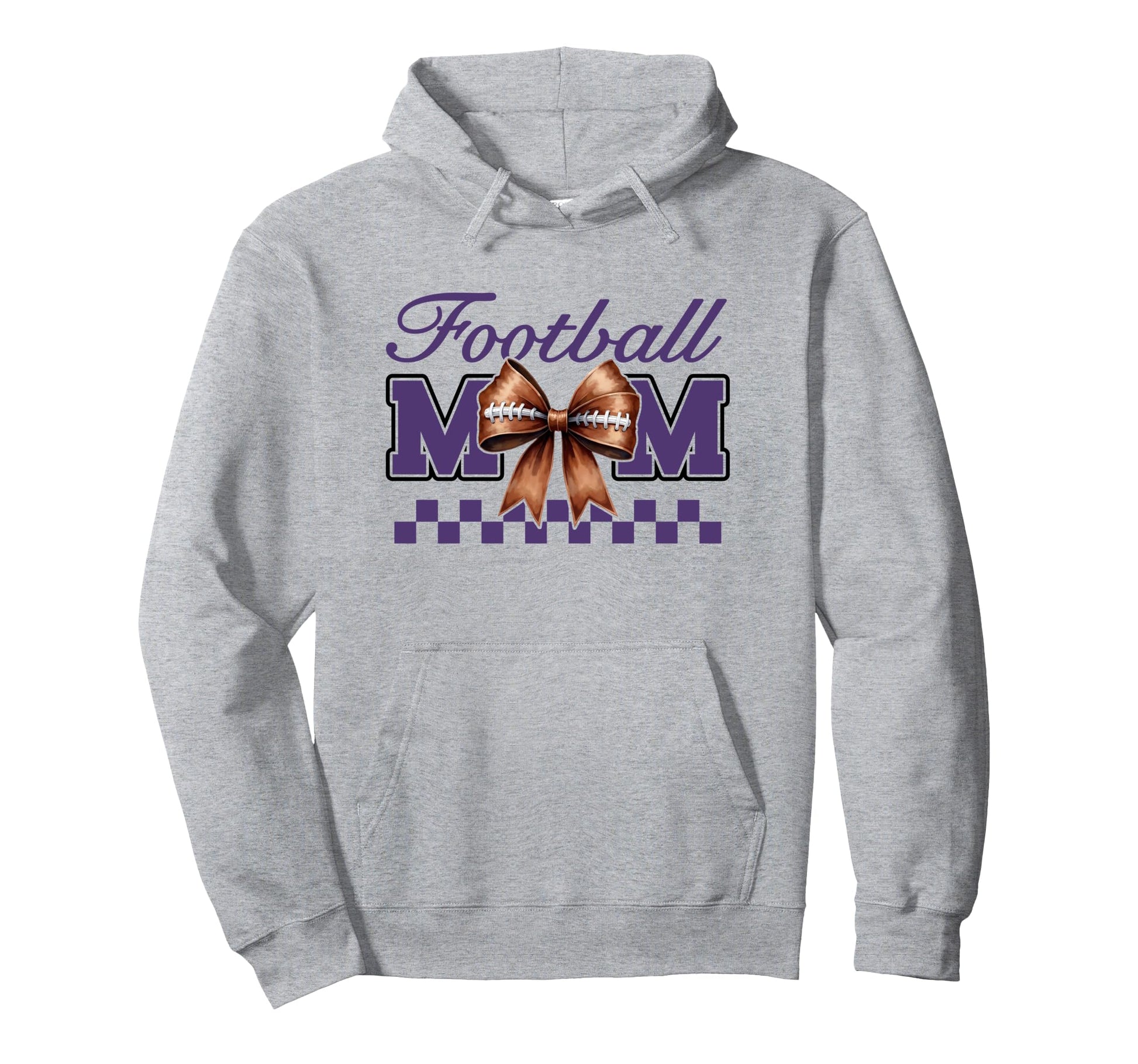 Game Day White Purple Croquette Bow Hoodie - Custom Art Print Men Women - T-Shirt, Sweatshirt, Hoodie