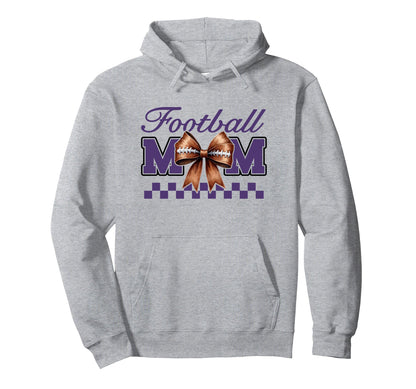 Game Day White Purple Croquette Bow Hoodie - Custom Art Print Men Women - T-Shirt, Sweatshirt, Hoodie