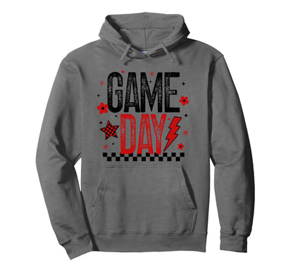 Game Day Football Season Mom Red Black Hoodie - Novelty Apparel Men Women - T-Shirt, Sweatshirt, Hoodie