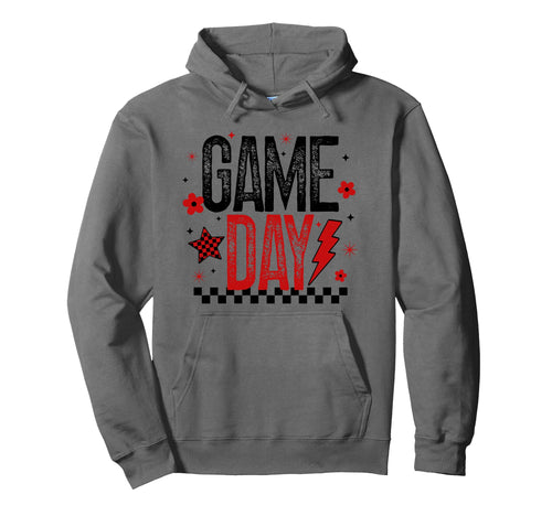 Game Day Football Season Mom Red Black Hoodie - Novelty Apparel Men Women - T-Shirt, Sweatshirt, Hoodie