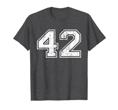 Number 42 Varsity Distressed Sports T-Shirt - Casual Everyday Wear Unisex - T-Shirt, Sweatshirt, Hoodie