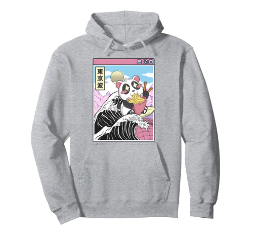 Panda Bear Ramen Japanese Wave Hoodie - Custom Art Print Men Women - T-Shirt, Sweatshirt, Hoodie
