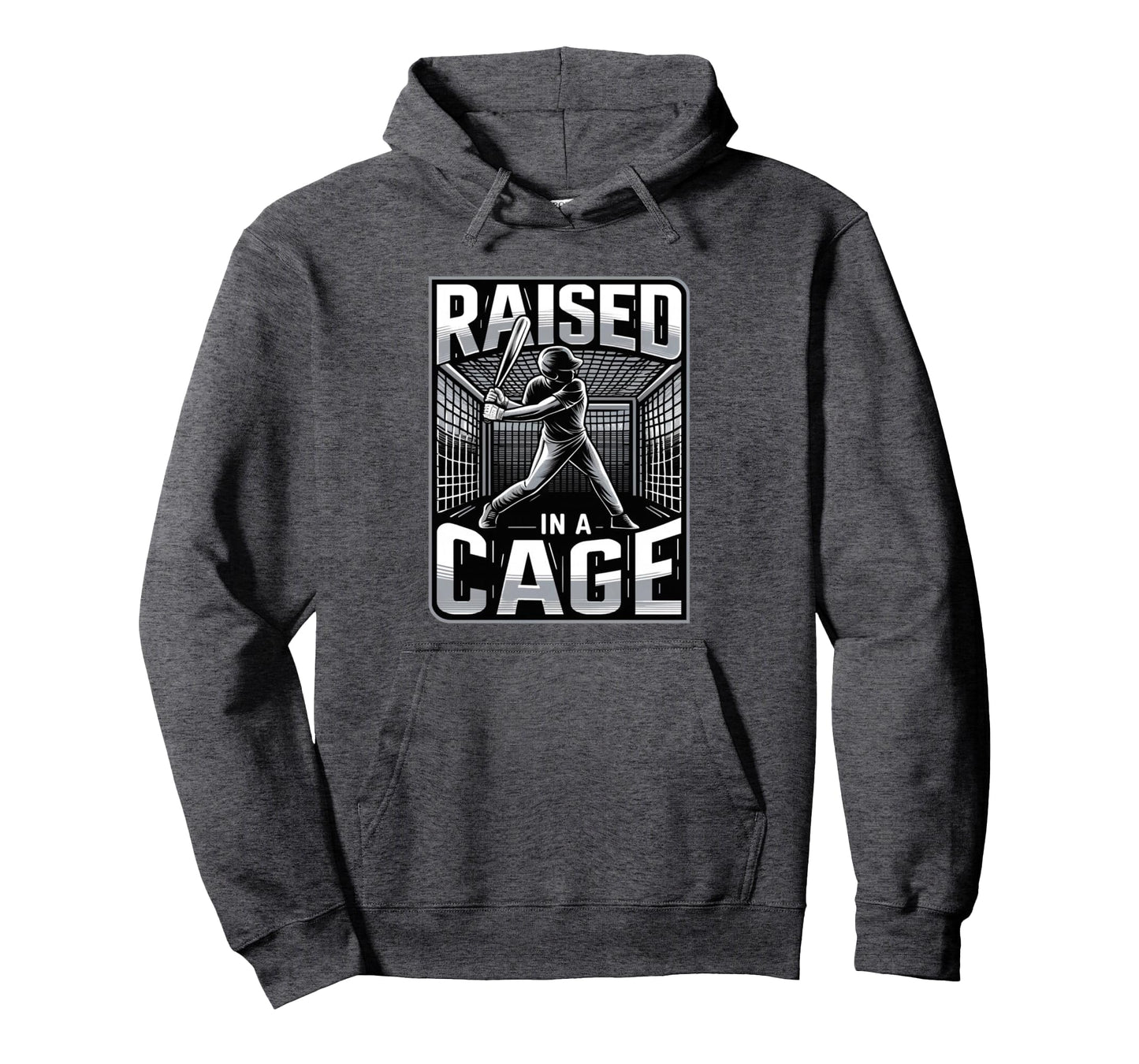 Raised Cage Baseball Training Batting Hoodie - Novelty Apparel Men Women - T-Shirt, Sweatshirt, Hoodie