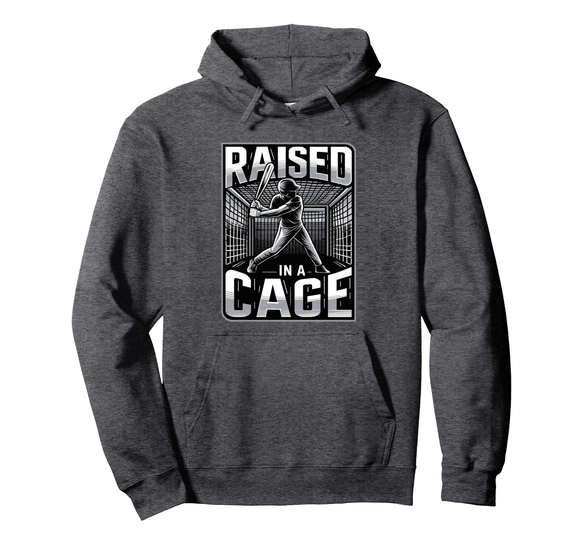 Raised Cage Baseball Training Batting Hoodie - Novelty Apparel Men Women - T-Shirt, Sweatshirt, Hoodie