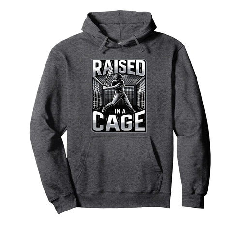 Raised Cage Baseball Training Batting Hoodie - Novelty Apparel Men Women - T-Shirt, Sweatshirt, Hoodie
