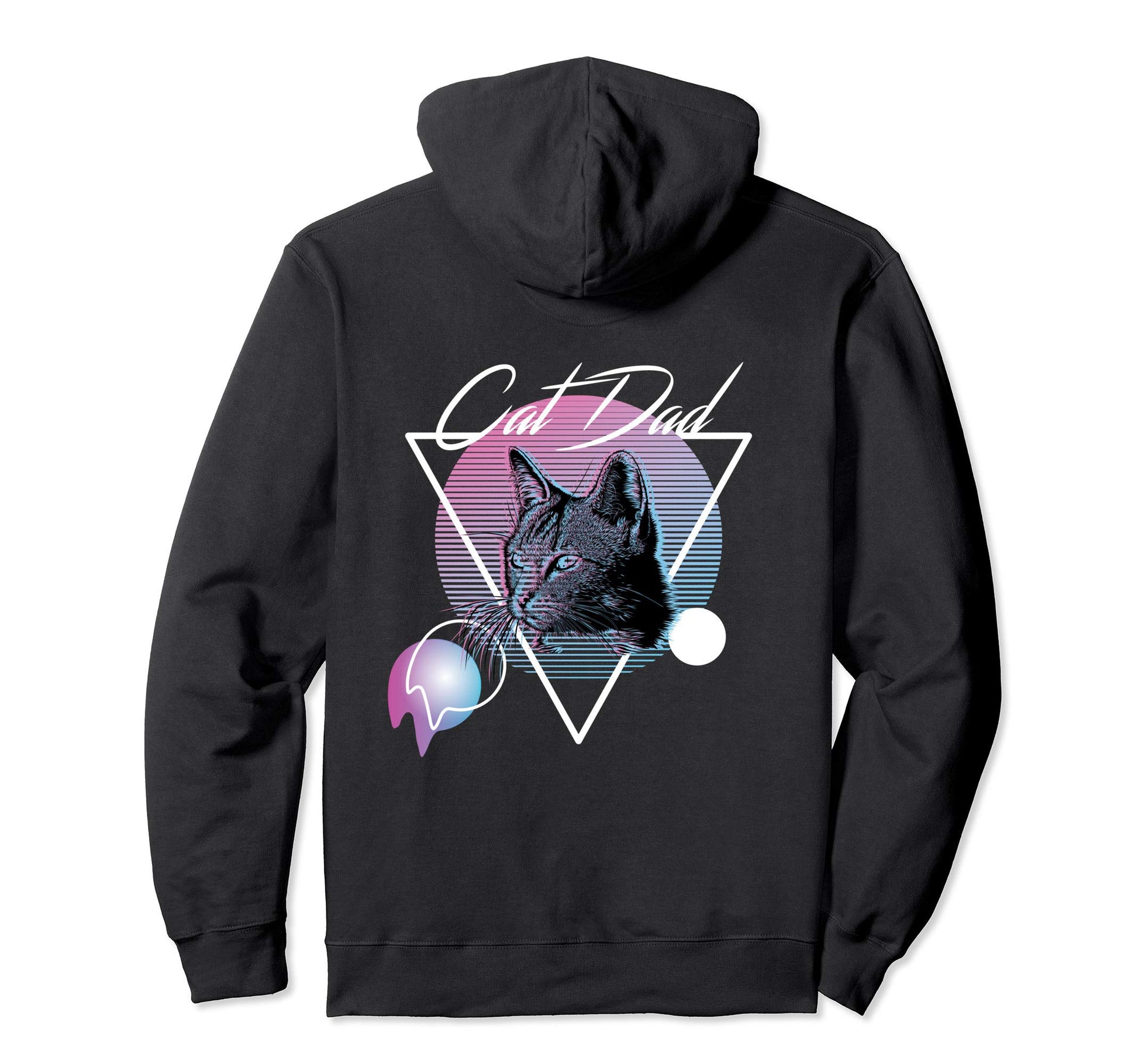 Cat Dad Vaporwave Aesthetic Art Hoodie - Graphic Print Unisex - T-Shirt, Sweatshirt, Hoodie