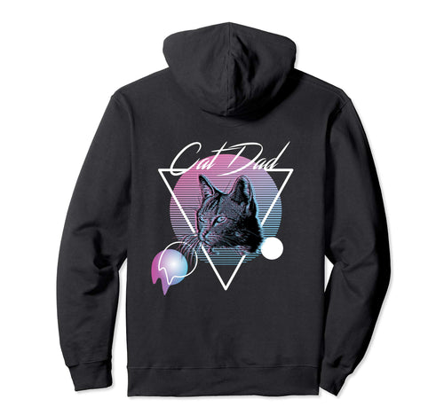 Cat Dad Vaporwave Aesthetic Art Hoodie - Graphic Print Unisex - T-Shirt, Sweatshirt, Hoodie