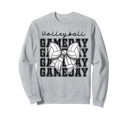 Volleyball Coquette Bow Game Day Cheer Sweatshirt - Unique Graphic Unisex - T-Shirt, Sweatshirt, Hoodie
