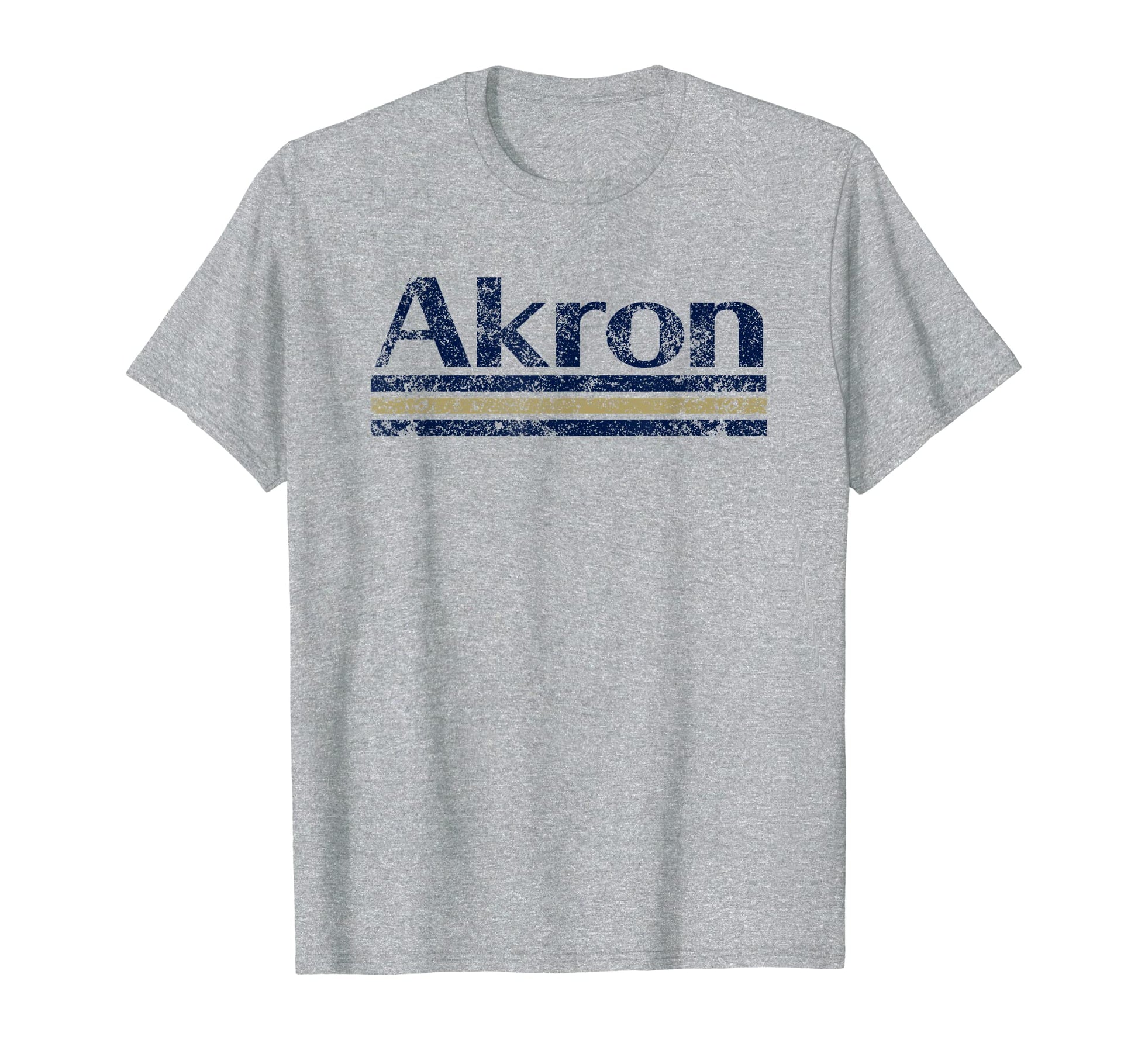 Akron Ohio Weathered Stripe Throwback T-Shirt - Graphic Print Men Women - T-Shirt, Sweatshirt, Hoodie