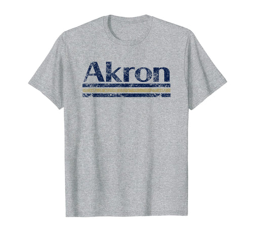 Akron Ohio Weathered Stripe Throwback T-Shirt - Graphic Print Men Women - T-Shirt, Sweatshirt, Hoodie