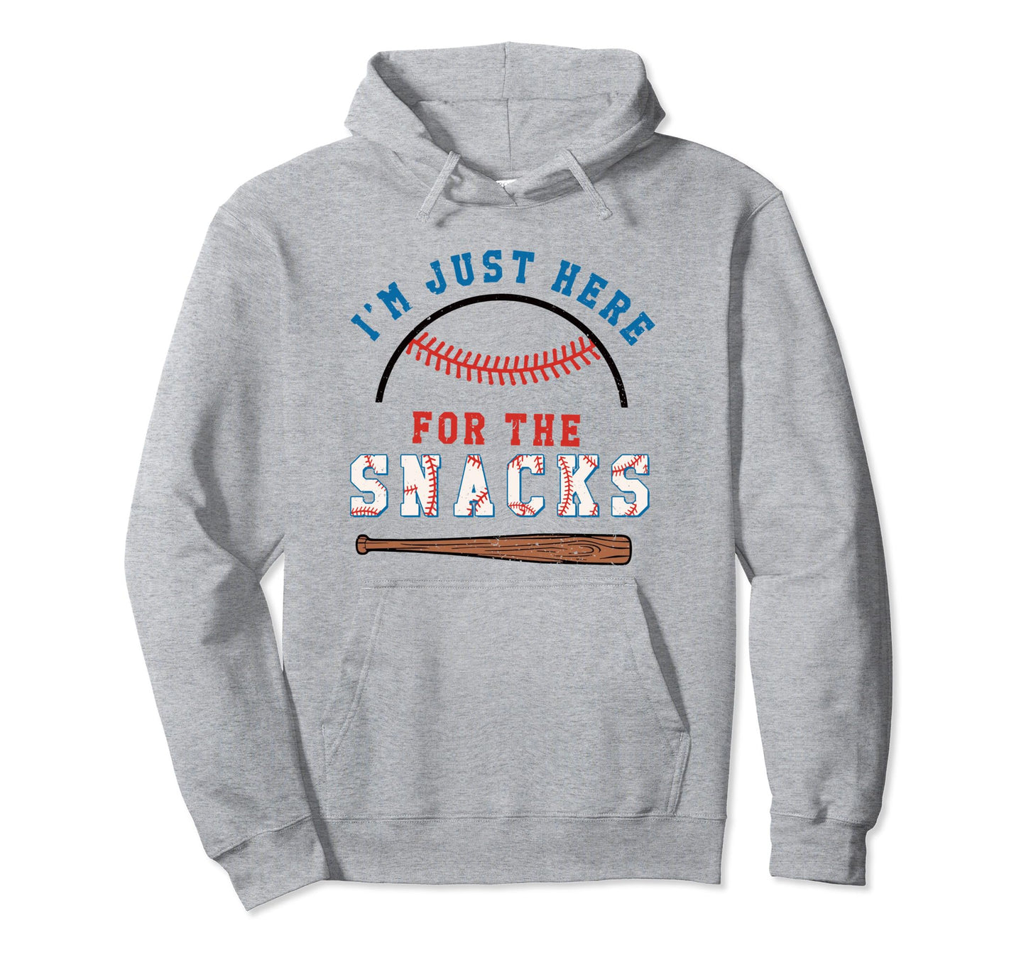 Im Just Here Snacks Baseball Snack Hoodie - Minimalist Print Unisex - T-Shirt, Sweatshirt, Hoodie