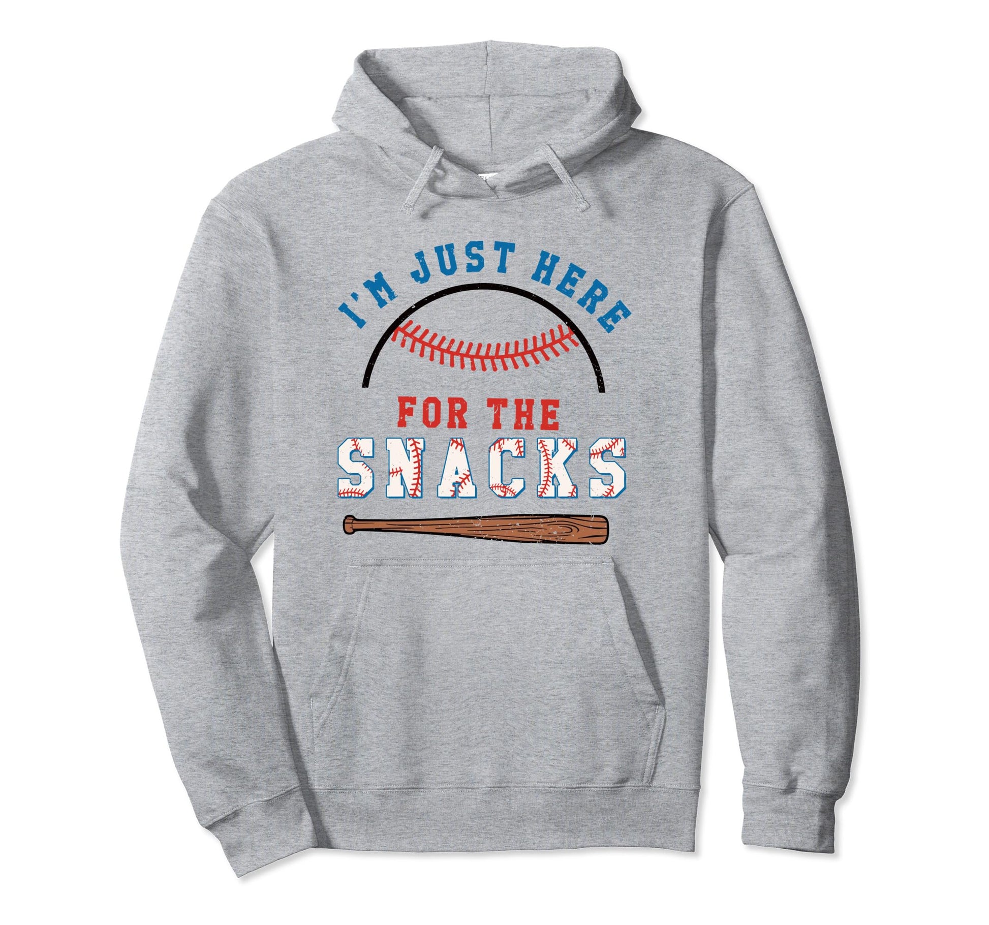 Im Just Here Snacks Baseball Snack Hoodie - Minimalist Print Unisex - T-Shirt, Sweatshirt, Hoodie