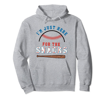 Im Just Here Snacks Baseball Snack Hoodie - Minimalist Print Unisex - T-Shirt, Sweatshirt, Hoodie