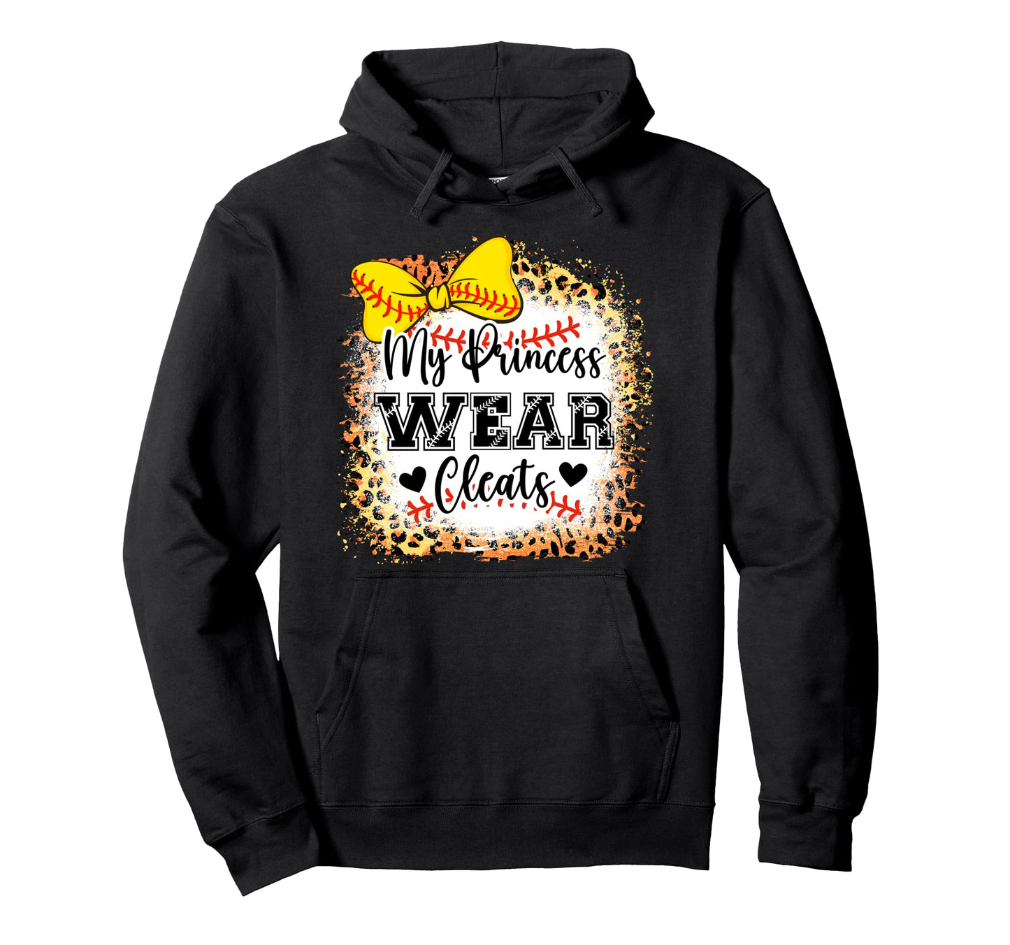 Mom My Princess Wears Cleats Softball Hoodie - Minimalist Print Men Women - T-Shirt, Sweatshirt, Hoodie