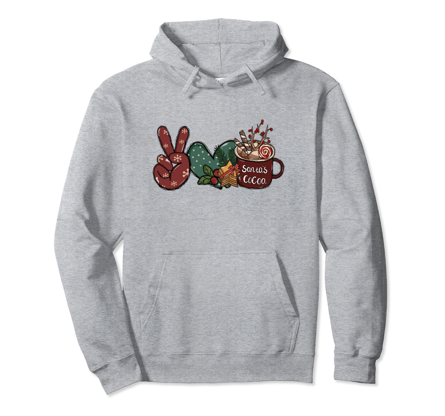 Hot Cocoa Mug Peace Sign Hand Peace Hoodie - Fun Novelty Design Men Women - T-Shirt, Sweatshirt, Hoodie