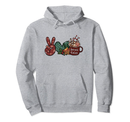 Hot Cocoa Mug Peace Sign Hand Peace Hoodie - Fun Novelty Design Men Women - T-Shirt, Sweatshirt, Hoodie