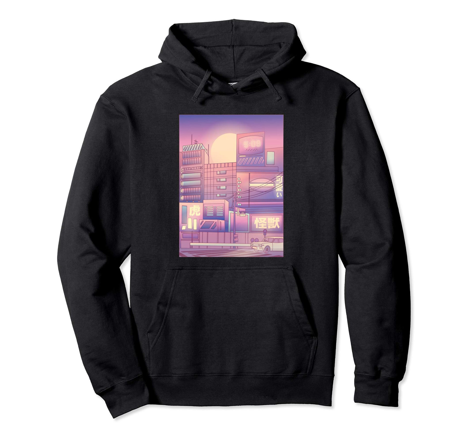 Tokyo Vaporwave Aesthetic Japanese Hoodie - Fun Novelty Design for Adults - T-Shirt, Sweatshirt, Hoodie