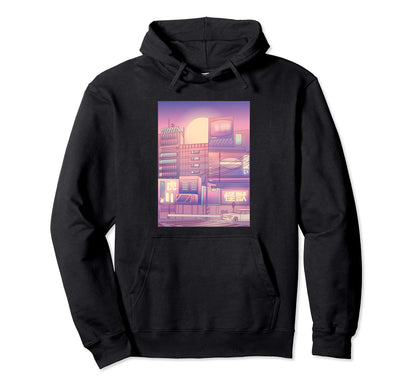 Tokyo Vaporwave Aesthetic Japanese Hoodie - Fun Novelty Design for Adults - T-Shirt, Sweatshirt, Hoodie