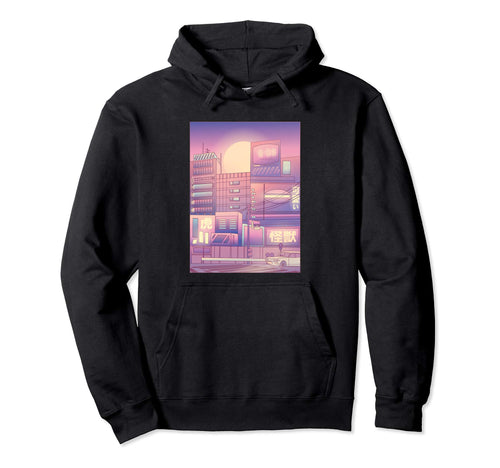 Tokyo Vaporwave Aesthetic Japanese Hoodie - Fun Novelty Design for Adults - T-Shirt, Sweatshirt, Hoodie