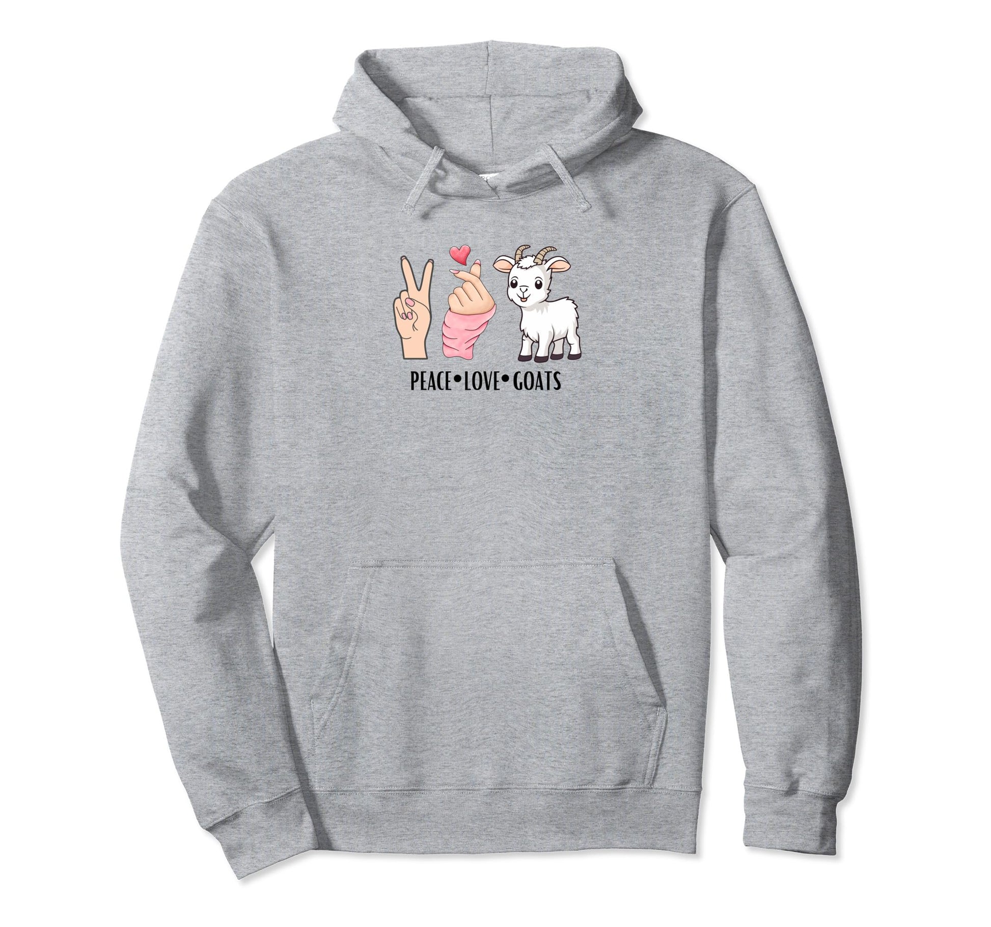 Peace Love Goats Hoodie - Aesthetic Graphic for Adults - T-Shirt, Sweatshirt, Hoodie
