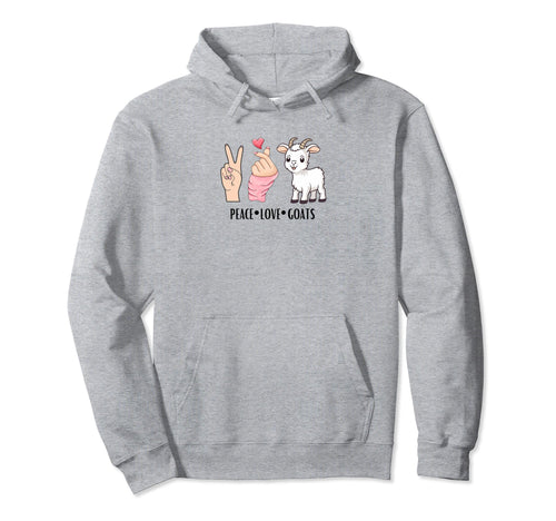 Peace Love Goats Hoodie - Aesthetic Graphic for Adults - T-Shirt, Sweatshirt, Hoodie